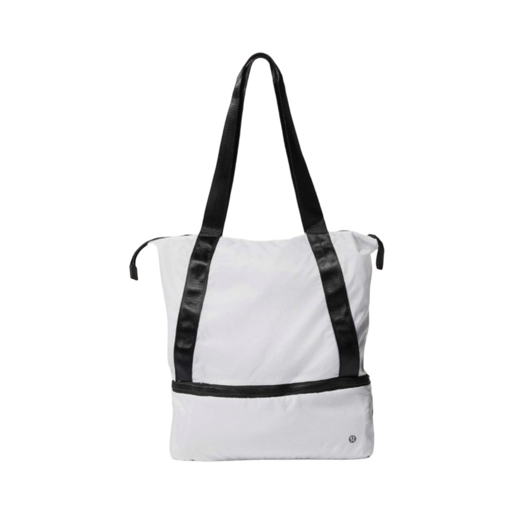 Lululemon Athletica White and Black Go Lightly Packable Tote O/S